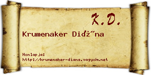Krumenaker Diána névjegykártya